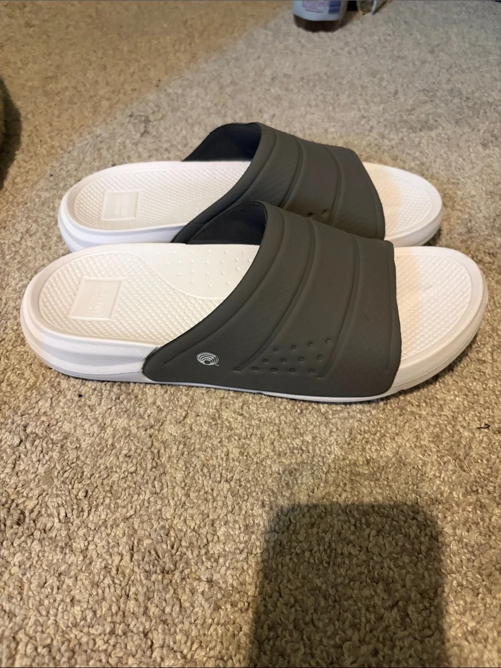 Men's Slide Sandals in Dark Gray with White Sole